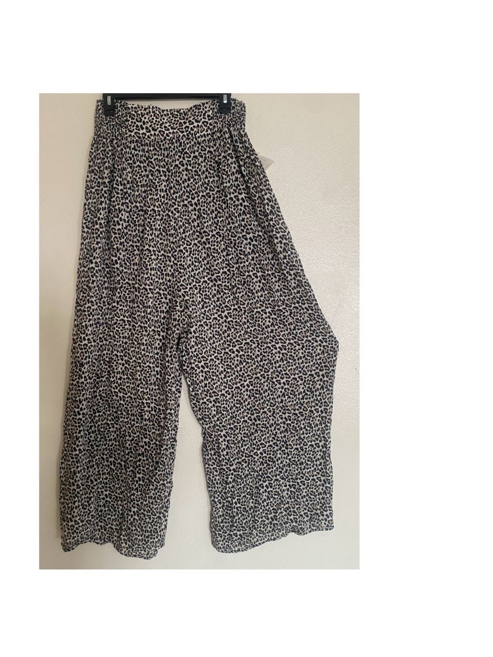 Maaji Black & White Wide-Leg Leopard Print Pants
